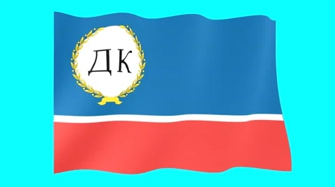 Danube-Commission-Obverse flag.  Waving (PNG) computer animatie. Stock Footage 58484683