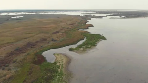 Danube Delta Biosphere Reserve, second largest river delta in Europe Stock Footage 123090944