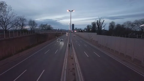 Danube motorway in the evening A22 Stock Footage 152419853