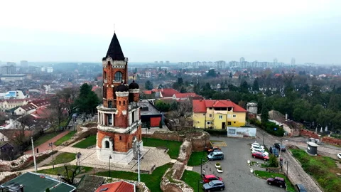 Danube river and cityscape of old town, Zemun, Belgrade, Serbia, Europe. Stock Footage 324164836