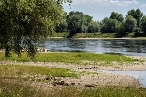Danube river bend landscape view Stock Photos