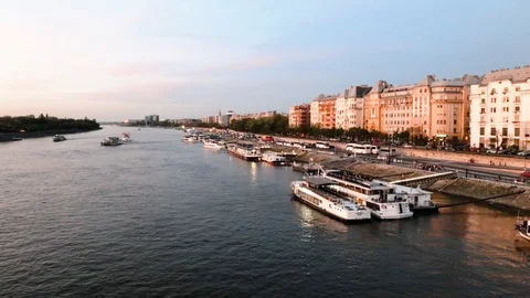 Danube river at budapest Stock Footage 90556548