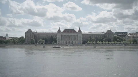 Danube River Buildings 1 Stock Footage 154338608
