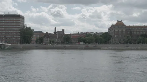 Danube River Buildings 2 Stock Footage 154316874
