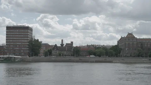 Danube River Buildings 3 Stock Footage