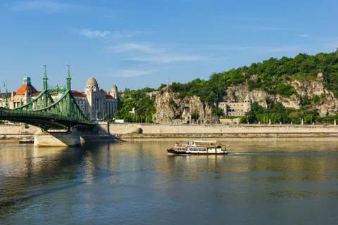 Danube river crossing Budapest Stock Photos