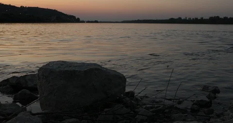 Danube river at  early evening Stock Footage 95405619