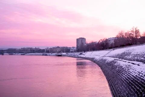 Danube river landscape Stock Photos