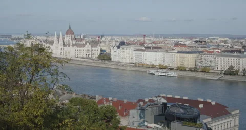 Danube river stream in the heart of Budapest 4K video 動画素材 264709065