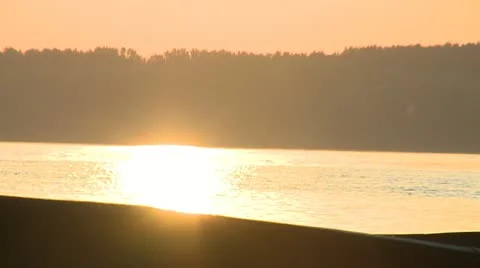 Danube river on sunset Stock Footage 10855547