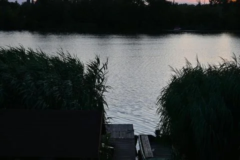 Danube River sunset Stock Photos