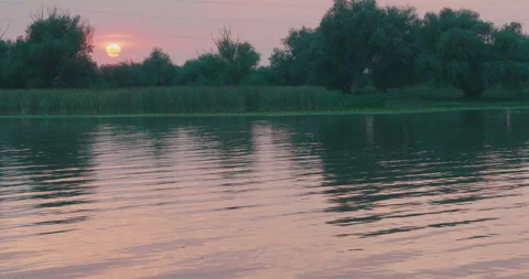 Danube River at Sunset Time Stock Footage 161916193