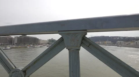 Danube River view from Chain Bridge in Budapest Stock Footage 48901199