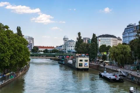 Danube in Vienna. Stock Photos