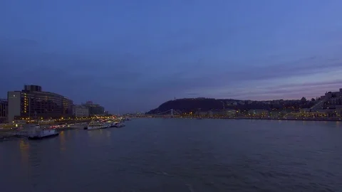 Danubes Sunset Timelapse in Budapest Stock Footage 79712600
