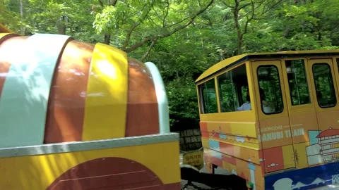 The Danubi train is running through Taejongdae, Busan Stock Footage 236590333