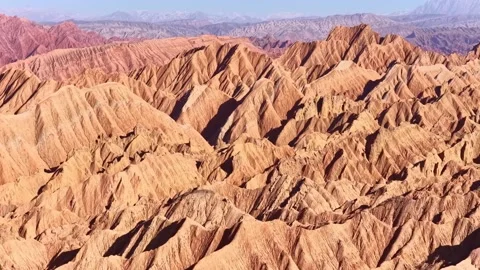 Danxia Rainbow Cliffs Drone Footage 4K Stock Footage 335080684
