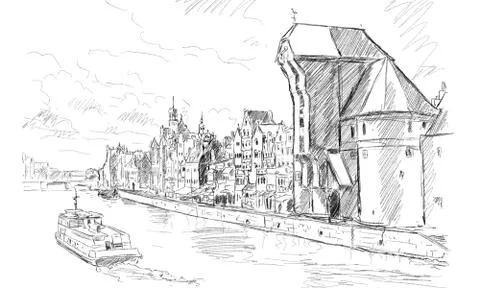 Danzig  Krantor Polen Illustrazione stock