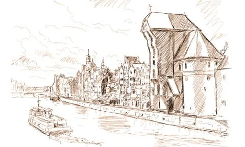 Danzig  Krantor Polen Illustrazione stock