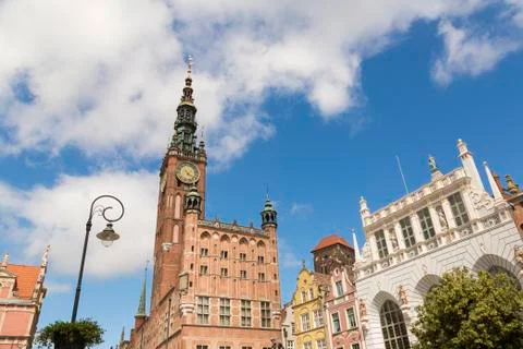 Danzig, Poland - July 7 2016: Tower of Main City hall in the City of Gdansk Stock-Fotos