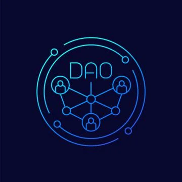 DAO community icon, linear design 스톡 일러스트