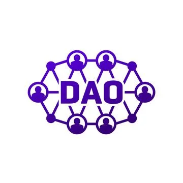 DAO community icon with users 스톡 일러스트