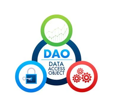 DAO - Data Access Object Business concept. Vector stock illustration. Stock Illustration