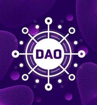 DAO, Decentralized Autonomous Organisation vector 스톡 일러스트