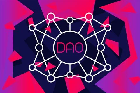 DAO, Decentralized Autonomous Organisation, vector Stock Illustration