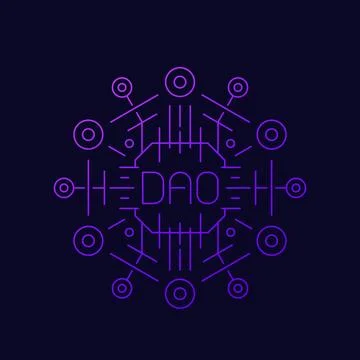 DAO, Decentralized Autonomous Organisation, vector Stockillustratie