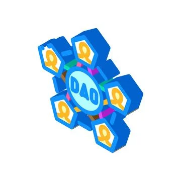 Dao decentralized autonomous organization isometric icon vector illustration Stock Illustration