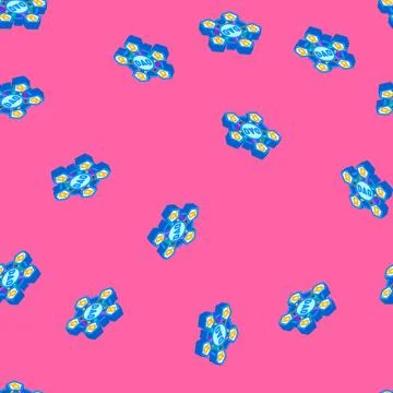 Dao decentralized autonomous organization isometric icon seamless pattern Stock Illustration