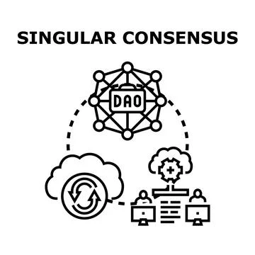 Dao decentralized autonomous organization singular consensus system Ilustração Stock