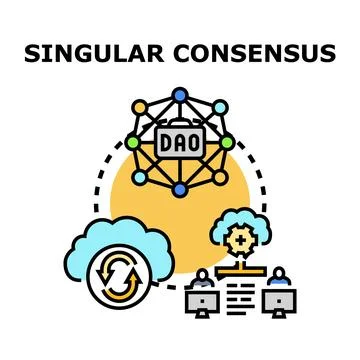 Dao decentralized autonomous organization singular consensus system Stock-Illustration