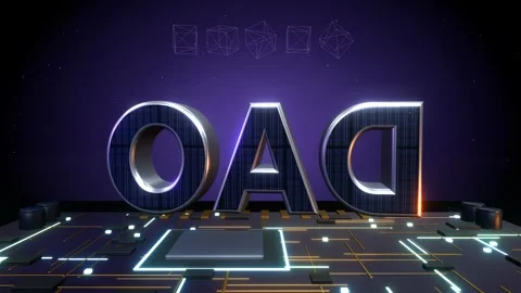 DAO Decentralized Organization Technology Concept Stock Footage 340072938