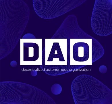 DAO design, decentralized autonomous organization 스톡 일러스트