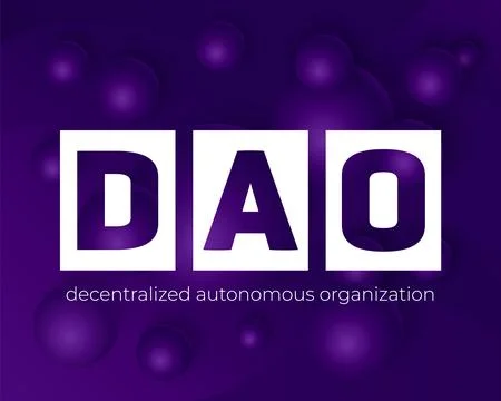 DAO design, decentralized autonomous organization Stockillustratie