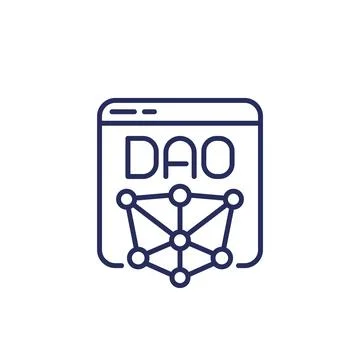 DAO icon, Decentralized Autonomous Organisation 스톡 일러스트