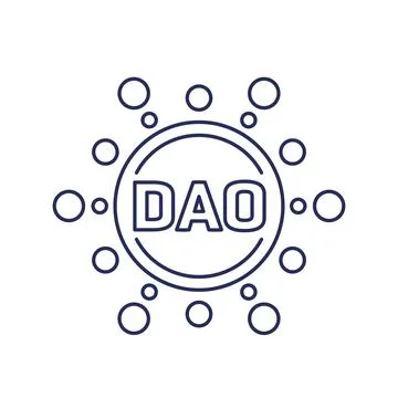 DAO icon, Decentralized Autonomous Organisation 스톡 일러스트