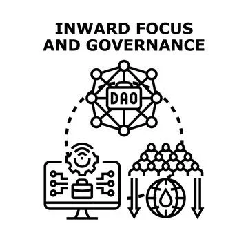 Dao implementing inward focus and governance strategy 스톡 일러스트