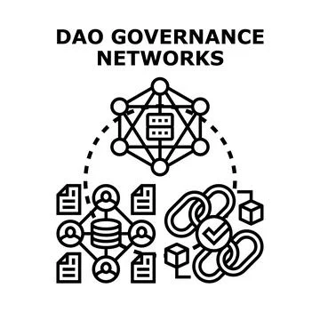 Dao organizing financial blockchain network governance and operations Stock Illustration