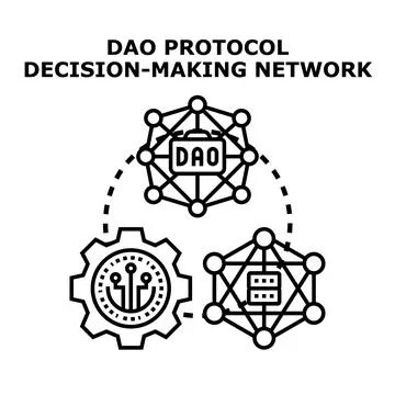 Dao protocol decision making network concept illustration Illustrazione stock