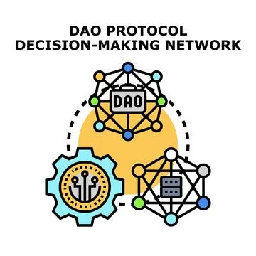 Dao protocol decision making network concept illustration Illustrazione stock