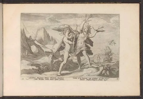 Daphne changes into a laurel tree; Ovidius metamorphoses; Reflections by P... Stock Photos