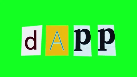Dapp abbreviation on green screen background in collage of magazine cut letters Stock Footage 312358305