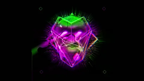 Dappled PSY Monkey Gorilla Darwin Face mask motion graphics art vj loop Video stock 103356619