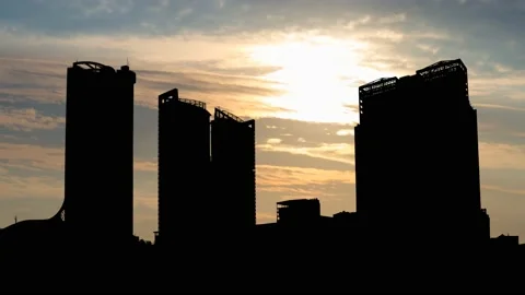 Dar es Salaam Skyline, Time Lapse at Sunrise with Colorful Clouds, Tanzania Stock Footage 157329384