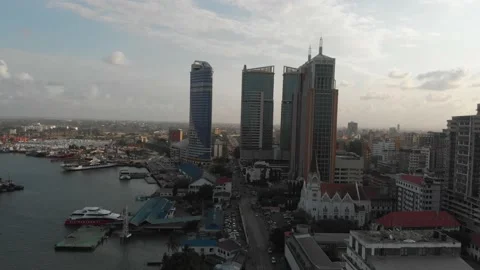 Dar Es Salam drone video and skyline Tanzania, Africa. Stock Footage 229821535