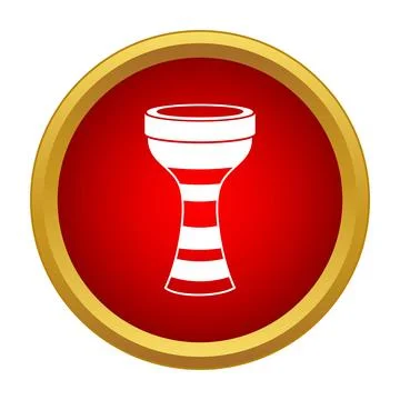 Darbuka goblet drum percussion icon in red circle Stock Illustration