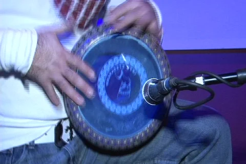 Darbuka player w/sound Stock Footage 713025